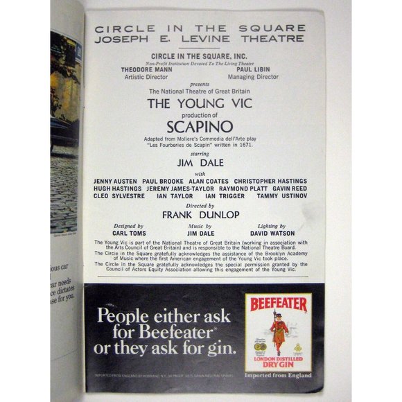 Scapino Playbill May 1974 Jim Dale Gavin Reed Ian Trigger Levine - Picture 4 of 7